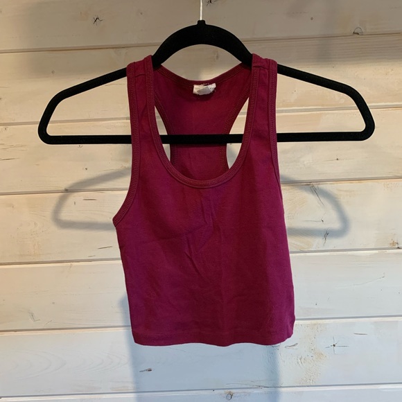 Garage | Purple Cropped Racerback Tank - Picture 1 of 3